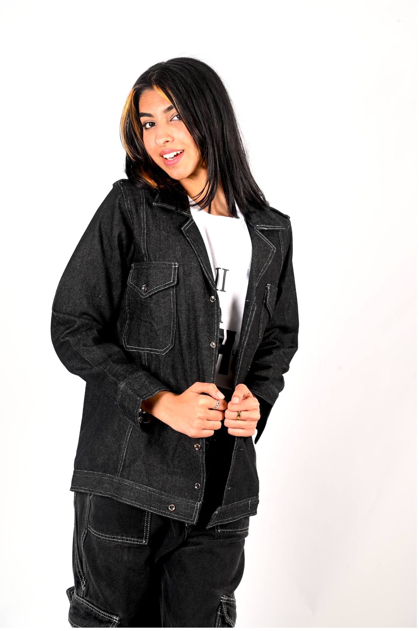 BLACK DENIM JACKET WOMEN