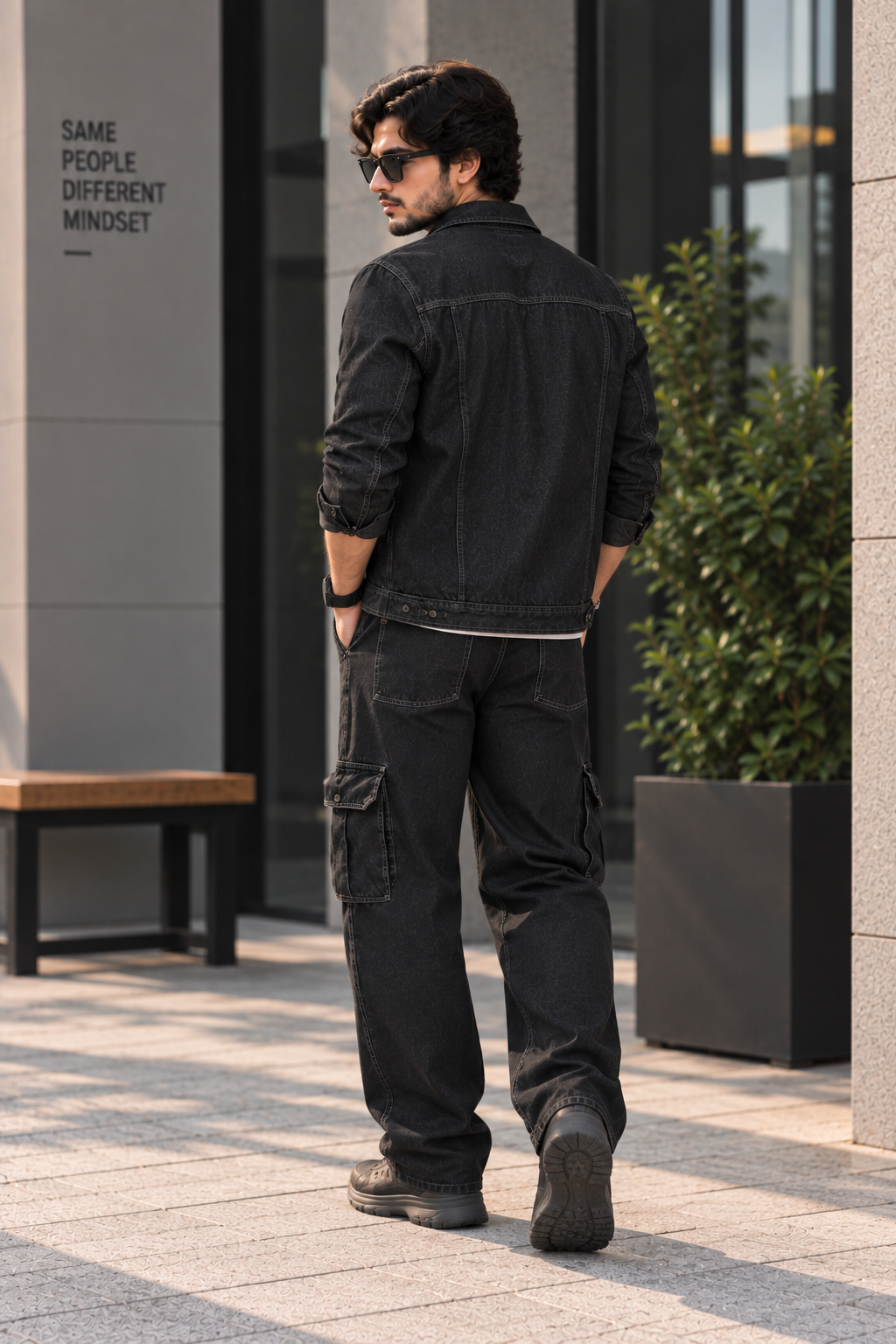 BLACK DENIM JACKET MEN