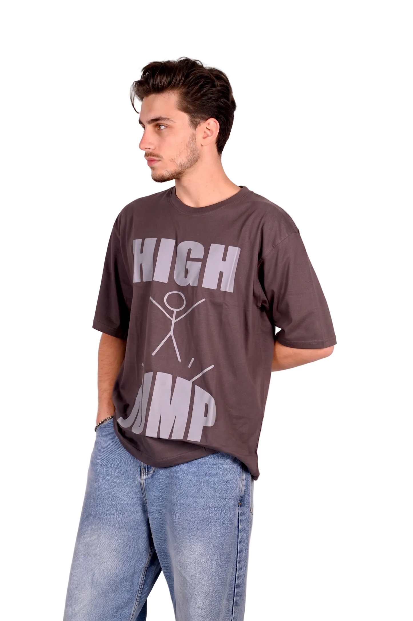 High jump grey blue oversized t-shirt