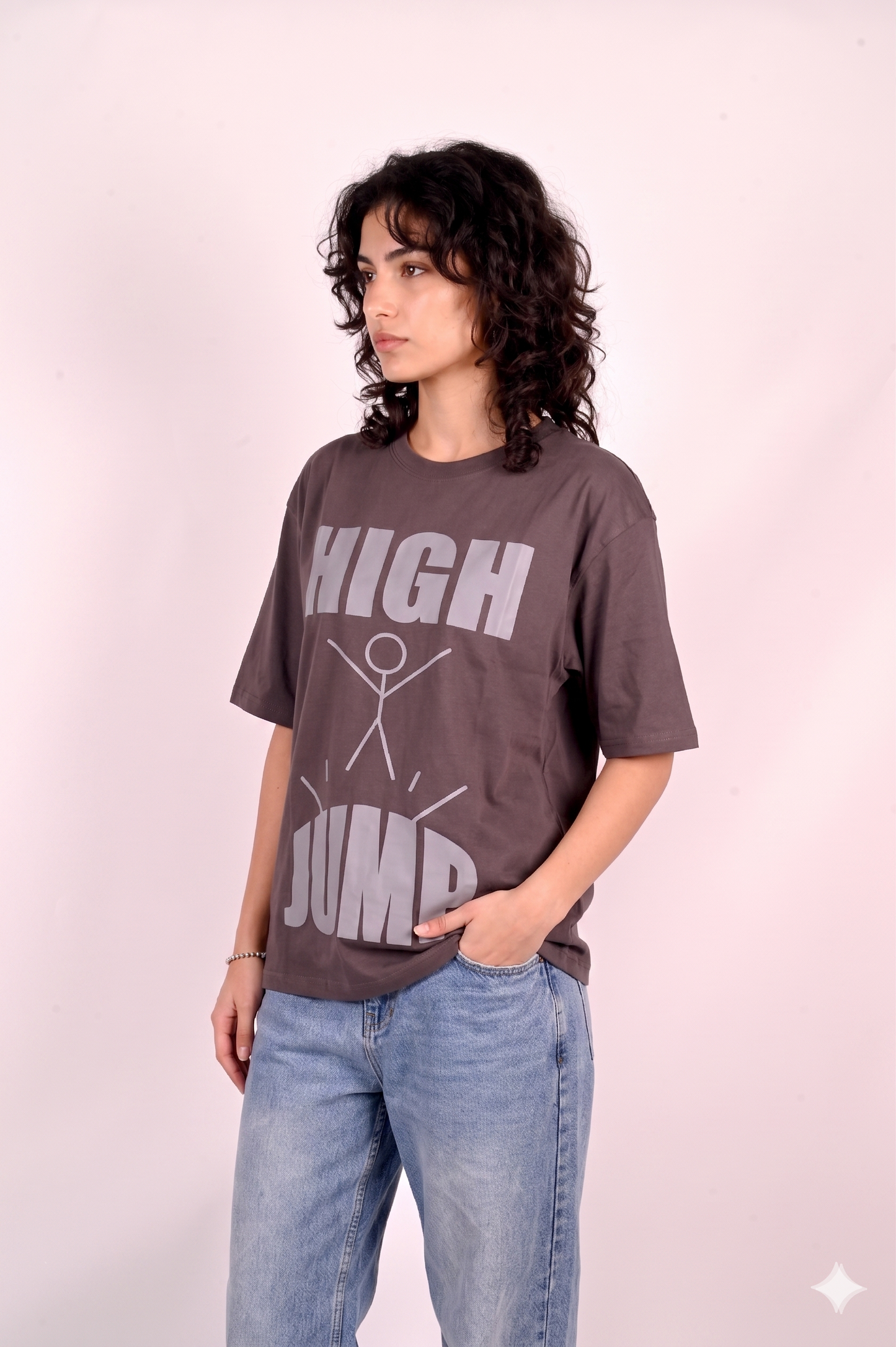 High jump grey blue oversized t-shirt