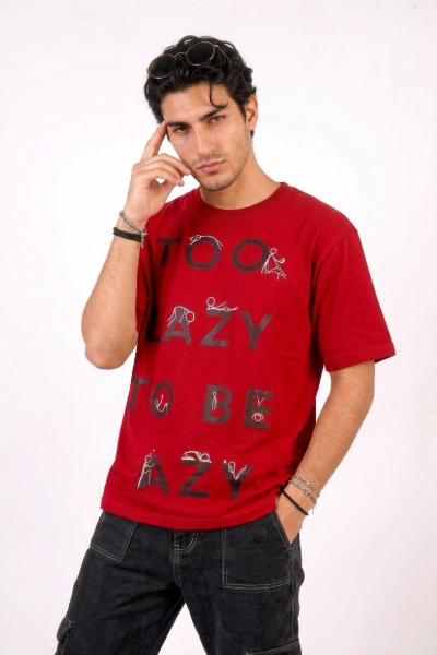 Lazy maroon oversized t-shirt