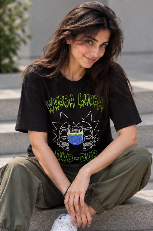Black dub_dub oversized t-shirt  WOMEN