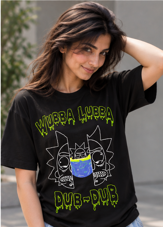 Black dub_dub oversized t-shirt  WOMEN