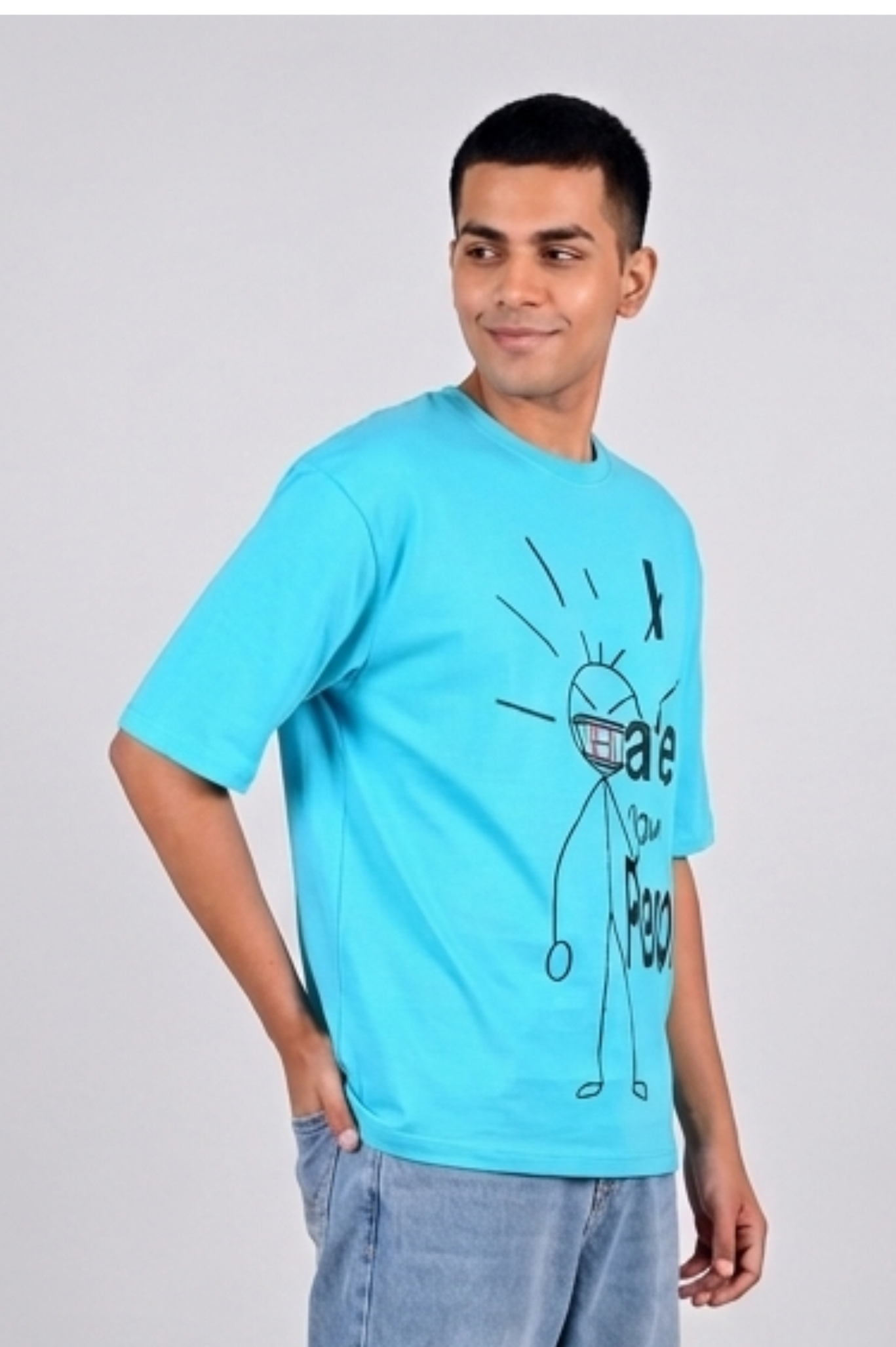 Cerulean blue oversized t-shirt