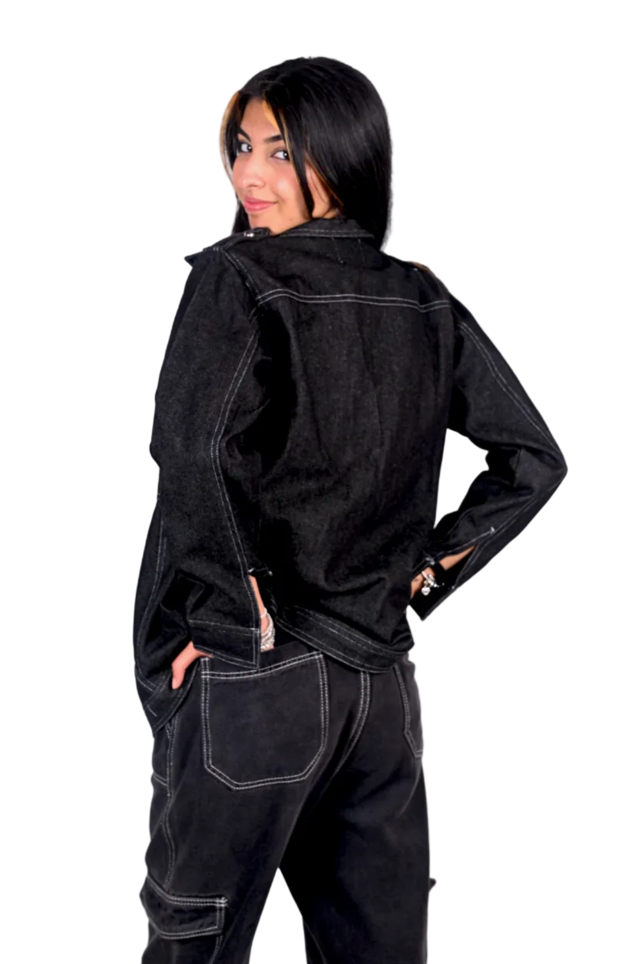 BLACK DENIM JACKET WOMEN