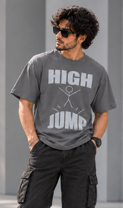 High jump grey blue oversized t-shirt