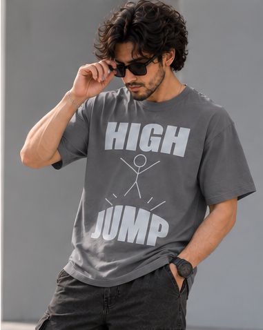 High jump grey blue oversized t-shirt