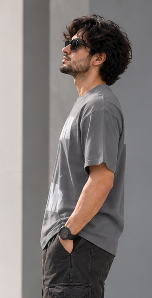 High jump grey blue oversized t-shirt
