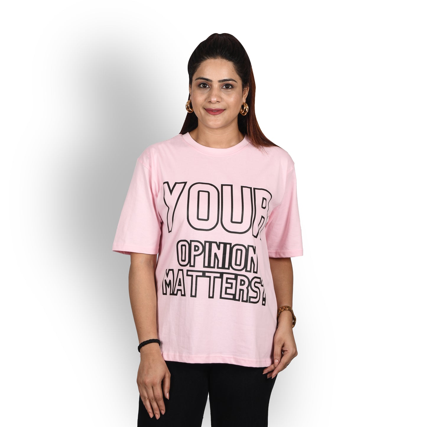 Baby pink opinion oversized t-shirt