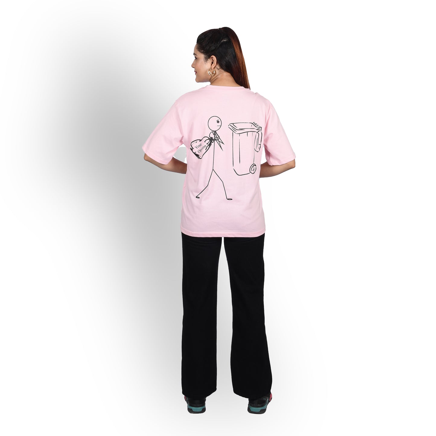 Baby pink opinion oversized t-shirt