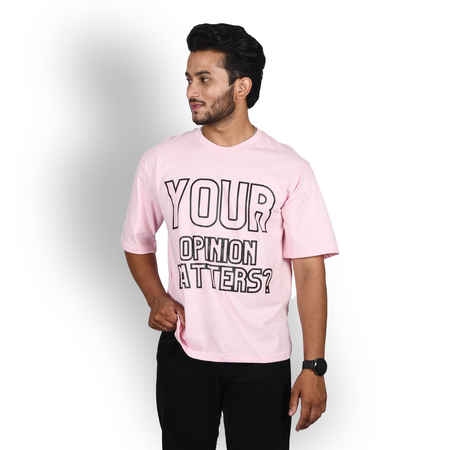Baby pink opinion oversized t-shirt