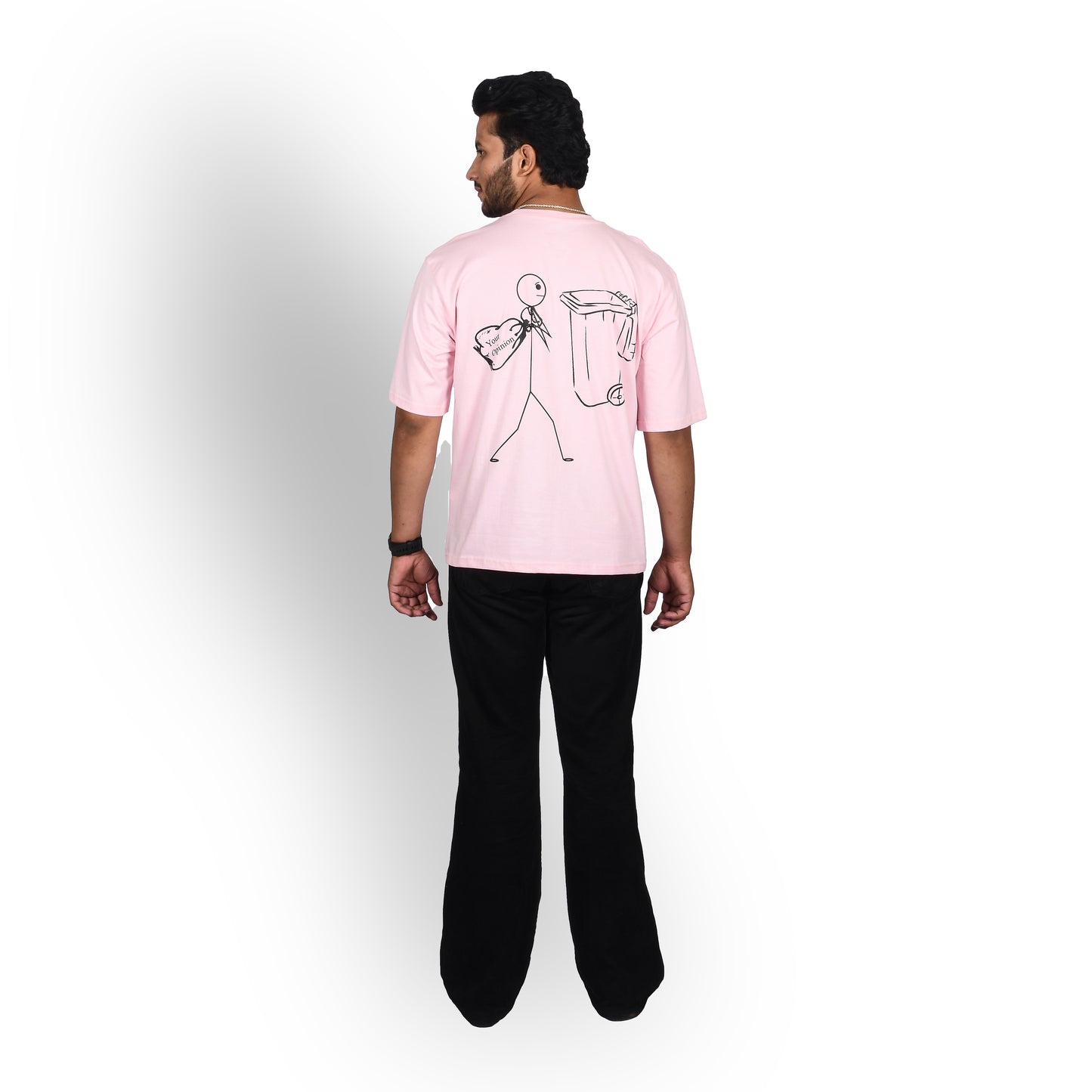 Baby pink opinion oversized t-shirt