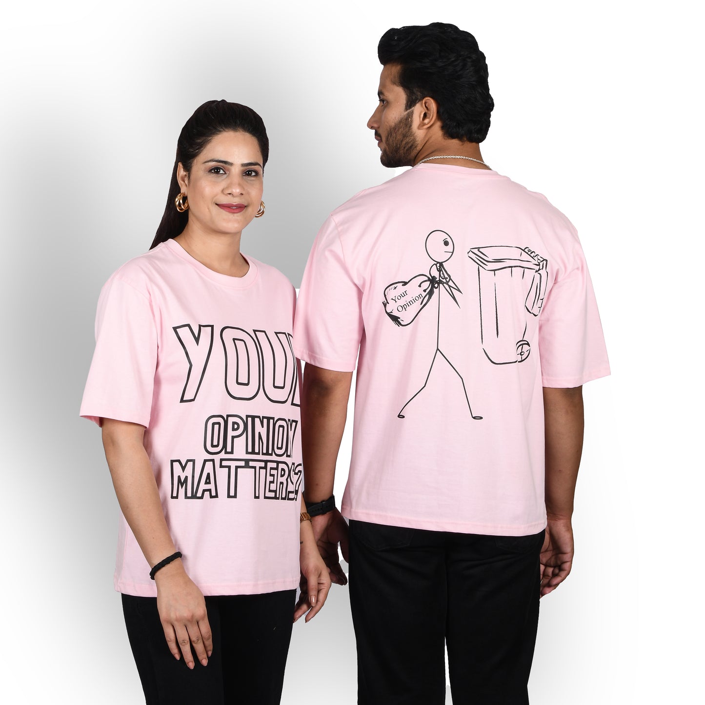 Baby pink opinion oversized t-shirt