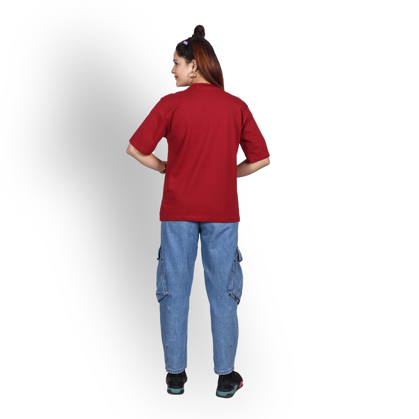 Lazy maroon oversized t-shirt