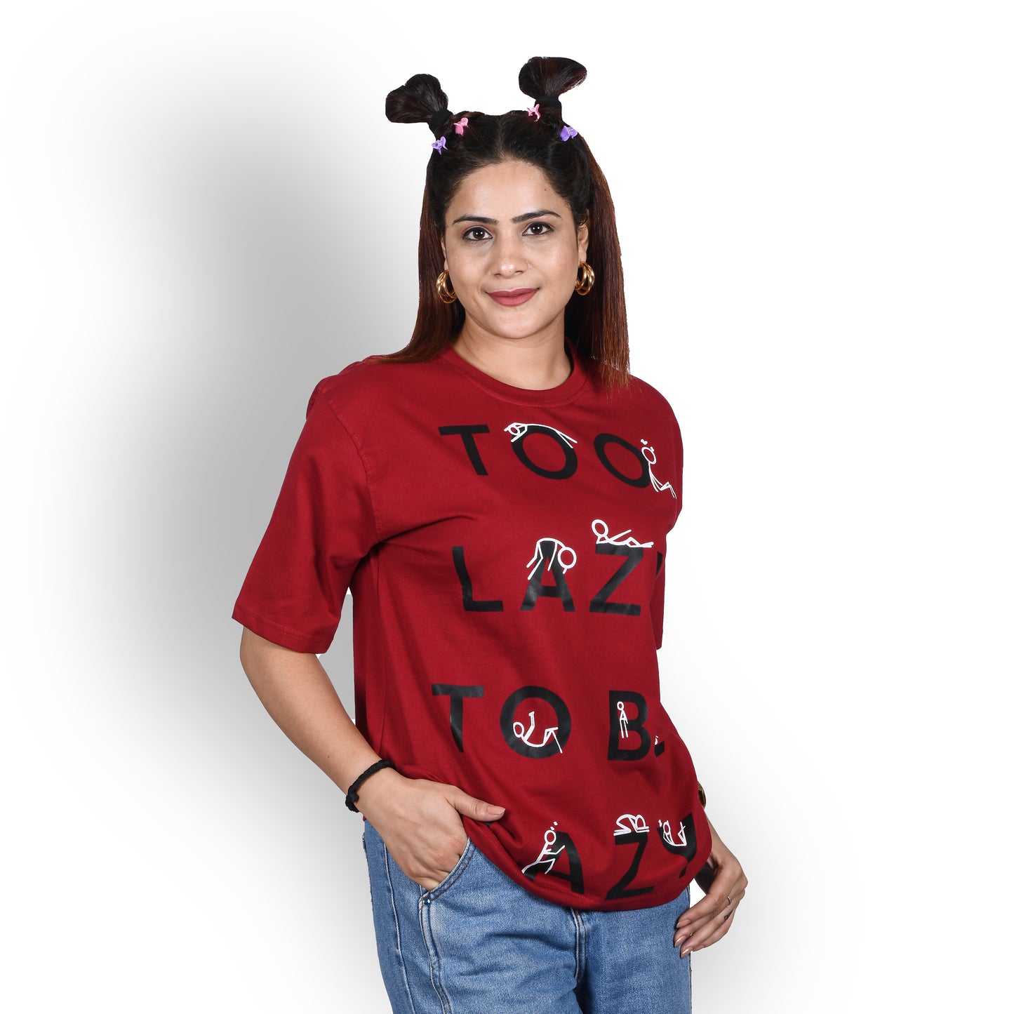 Lazy maroon oversized t-shirt