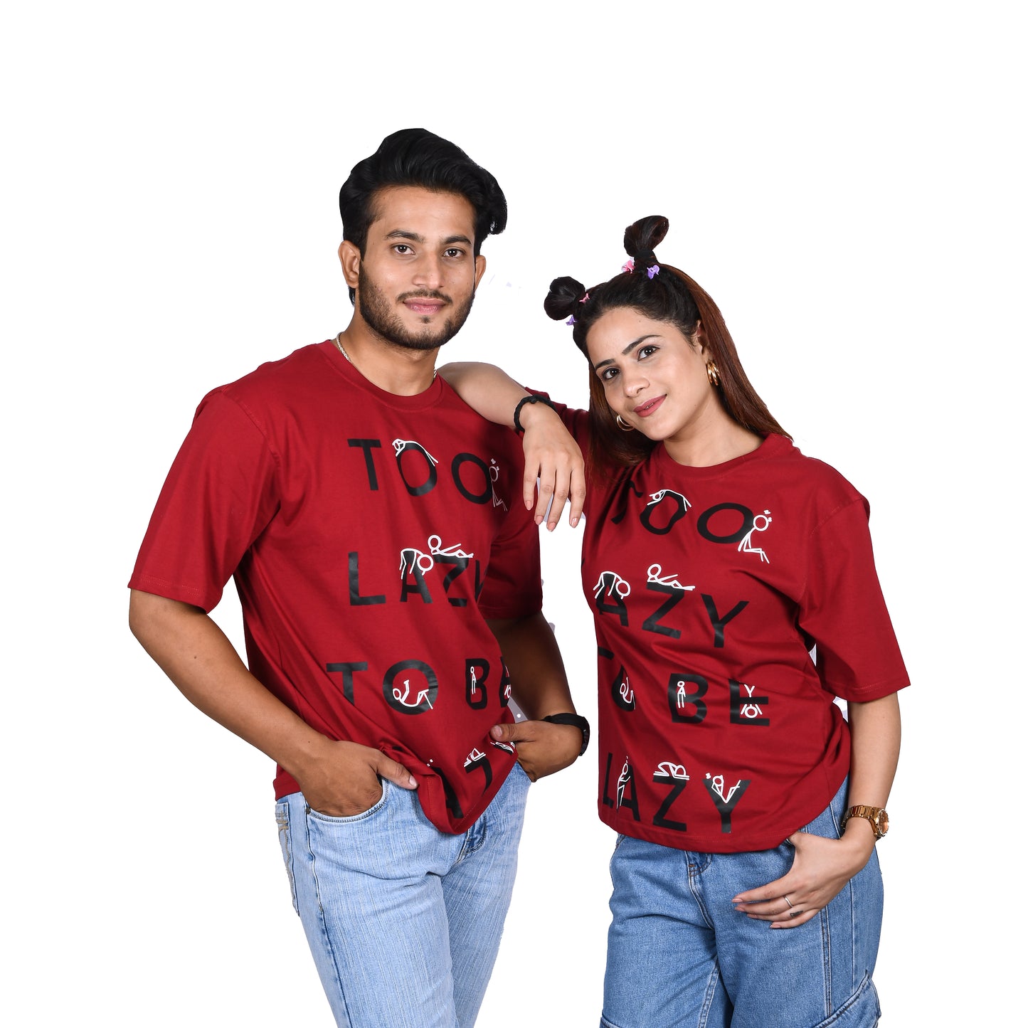 Lazy maroon oversized t-shirt