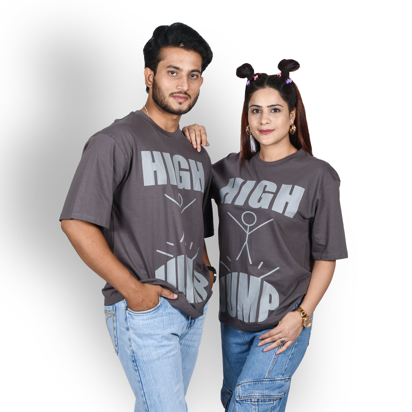 High jump grey blue oversized t-shirt