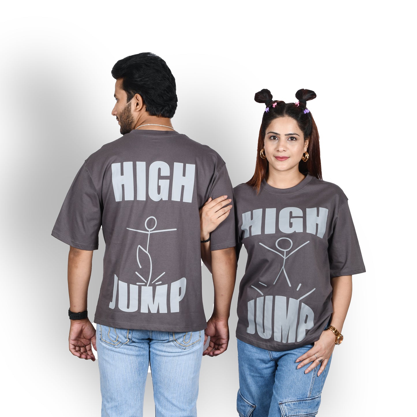 High jump grey blue oversized t-shirt