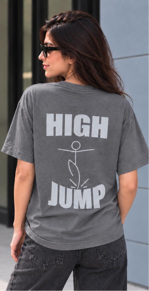 High jump grey blue oversized t-shirt WOMEN