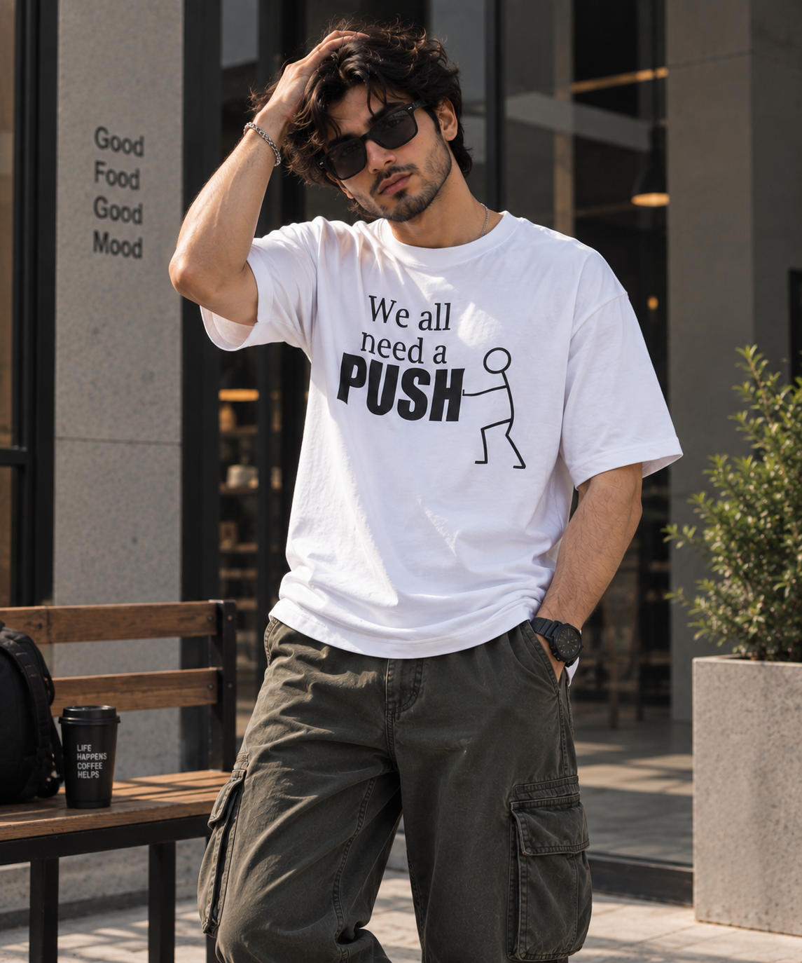 We all need a push oversized t-shirt