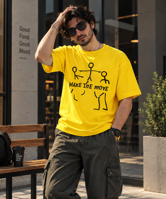 Yellow make the Move oversized t-shirt