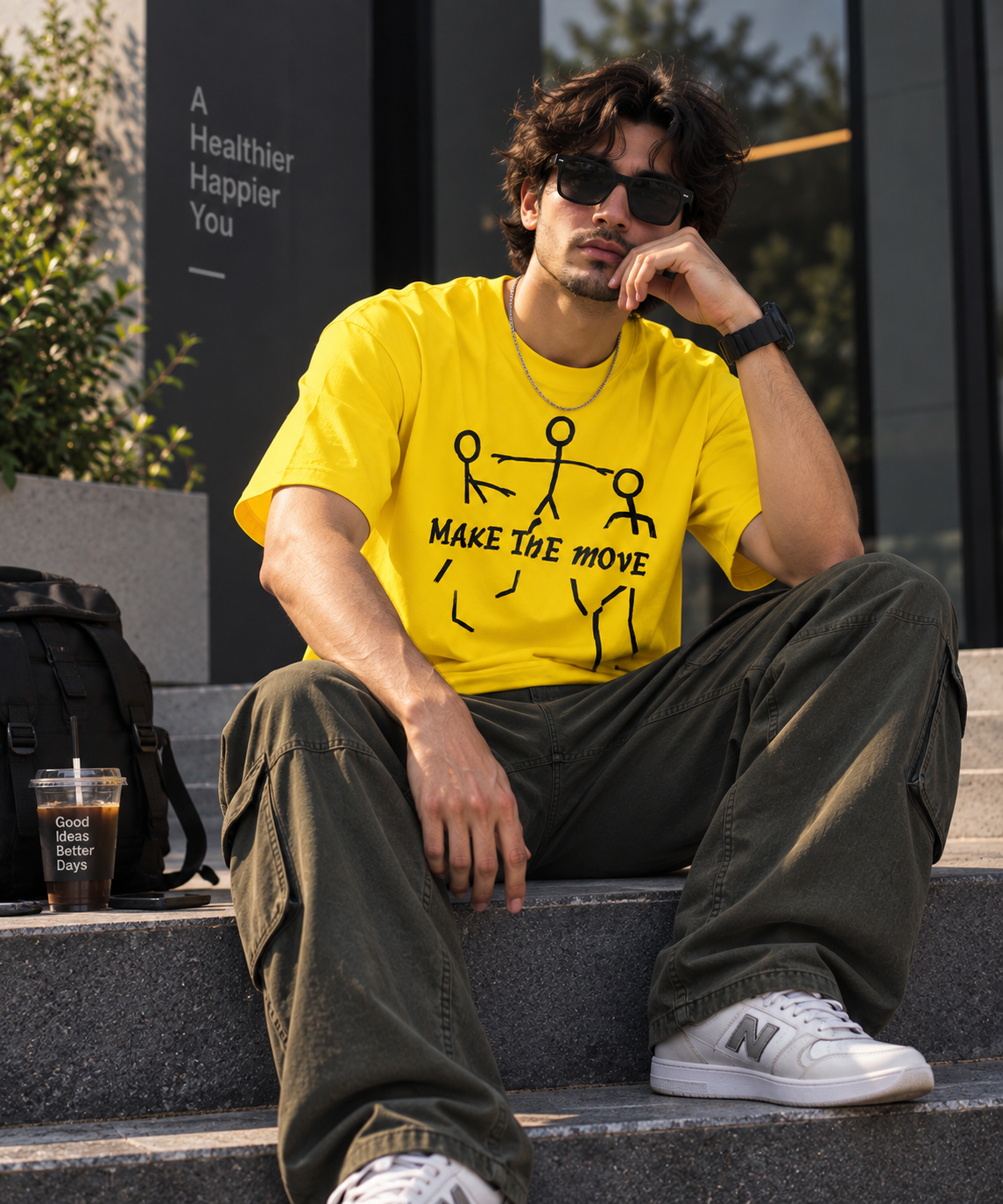 Yellow make the Move oversized t-shirt