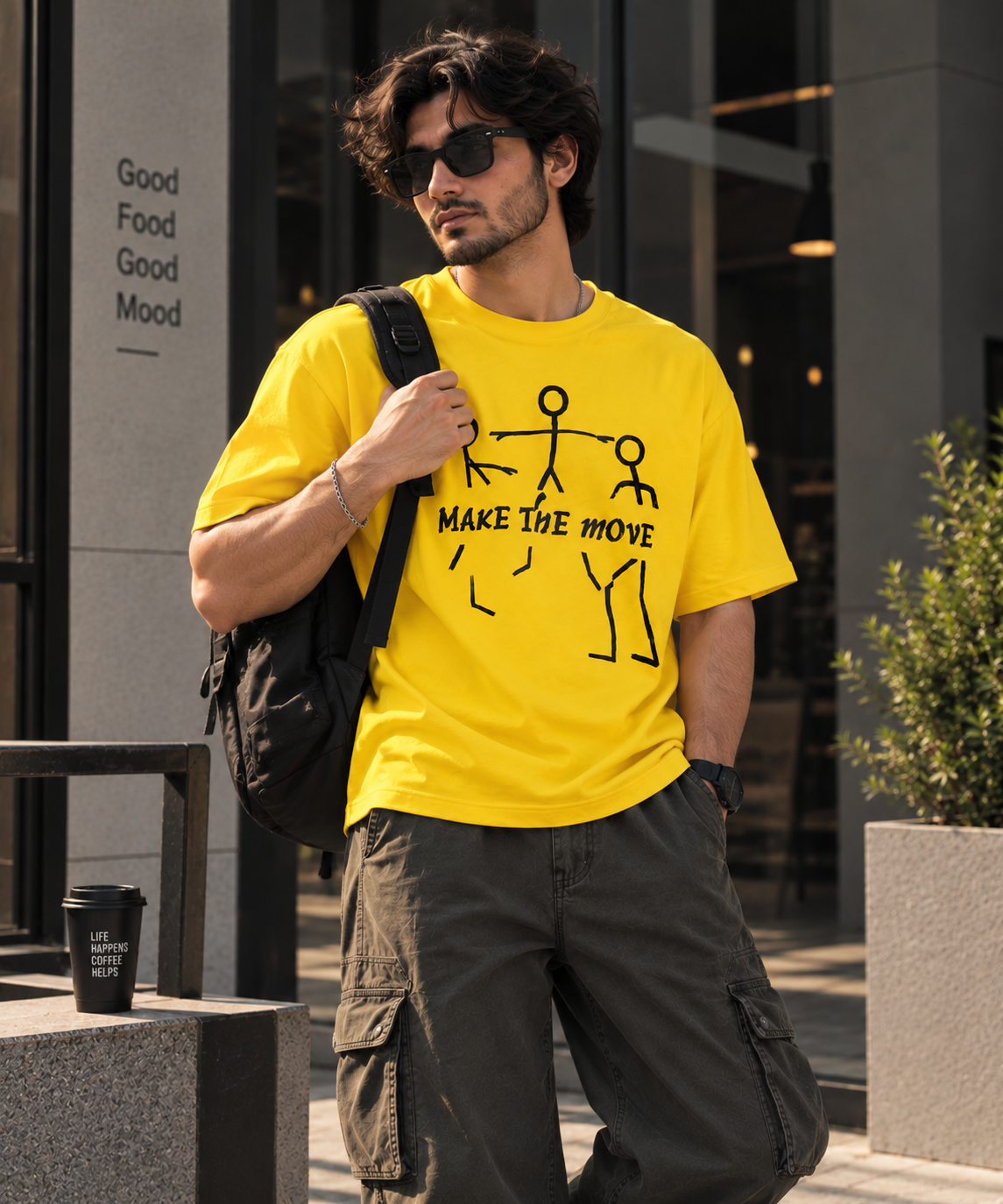 Yellow make the Move oversized t-shirt