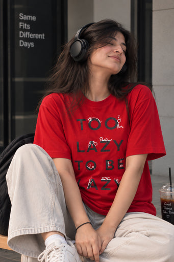 Lazy maroon oversized t-shirt WOMEN
