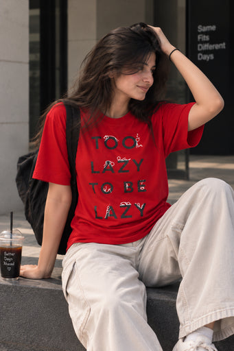Lazy maroon oversized t-shirt WOMEN