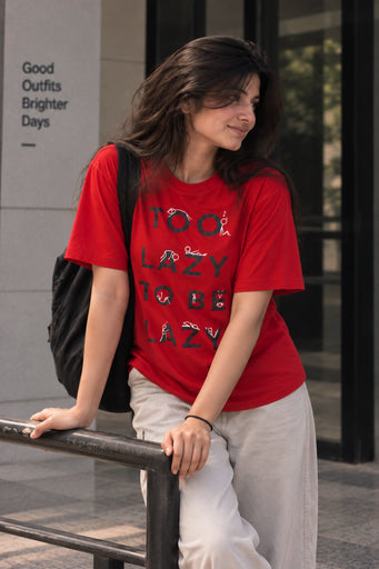 Lazy maroon oversized t-shirt WOMEN