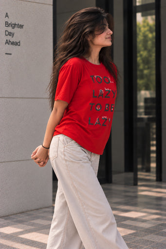 Lazy maroon oversized t-shirt WOMEN