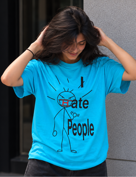 Cerulean blue oversized t-shirt WOMEN
