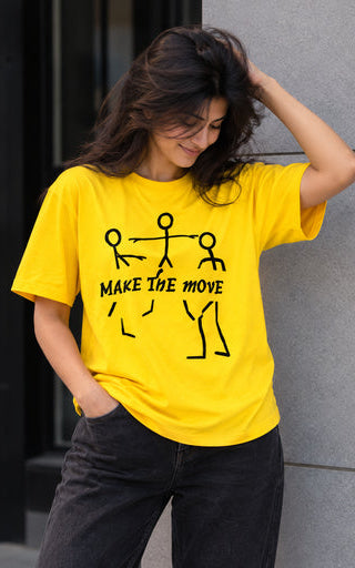 Yellow make the Move oversized t-shirt WOMEN