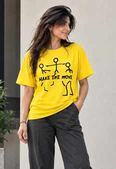 Yellow make the Move oversized t-shirt WOMEN