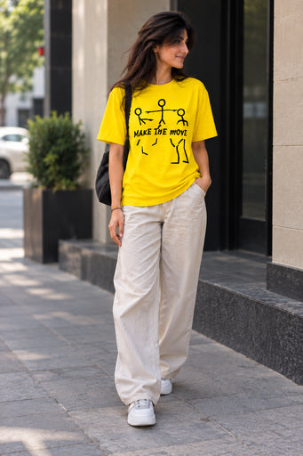 Yellow make the Move oversized t-shirt WOMEN