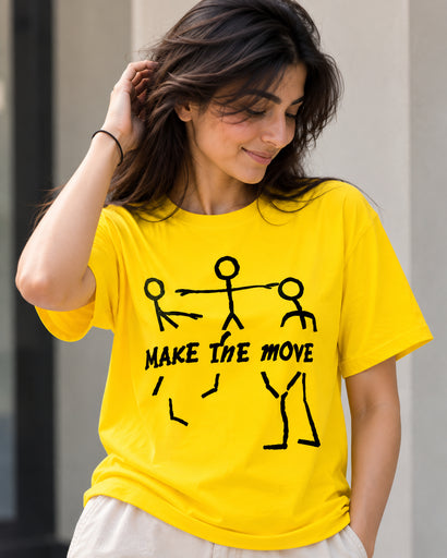 Yellow make the Move oversized t-shirt WOMEN