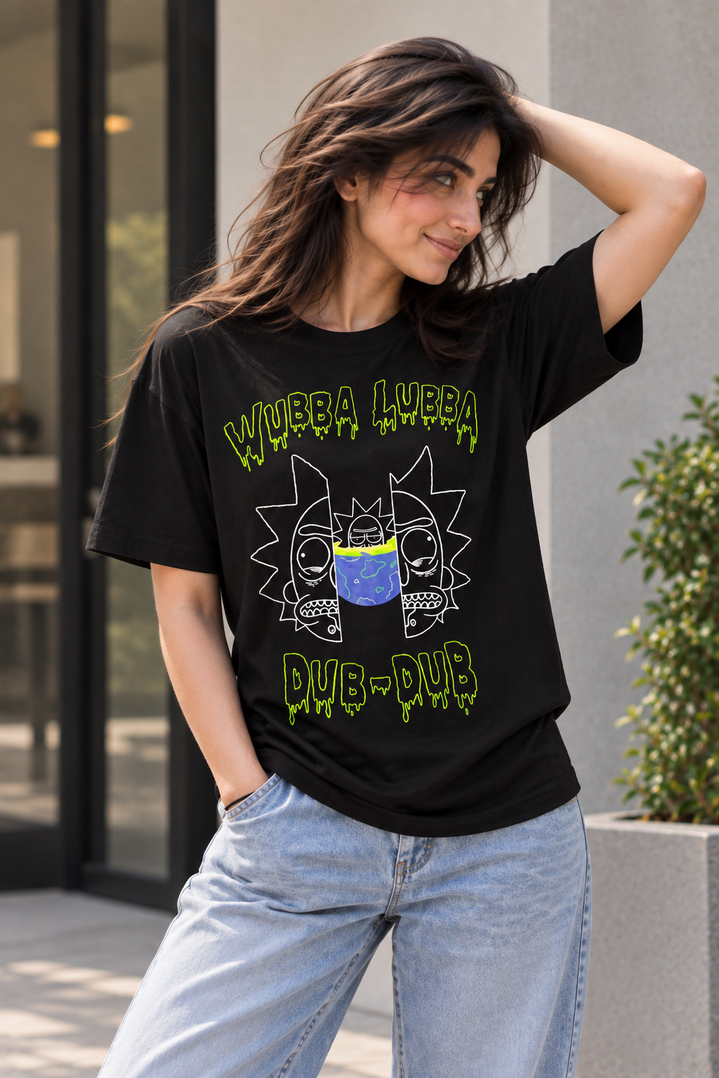 Black dub_dub oversized t-shirt  WOMEN