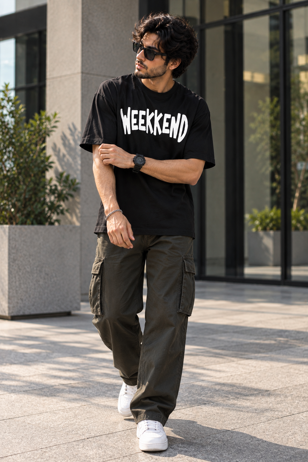 Weekend black oversized t-shirt