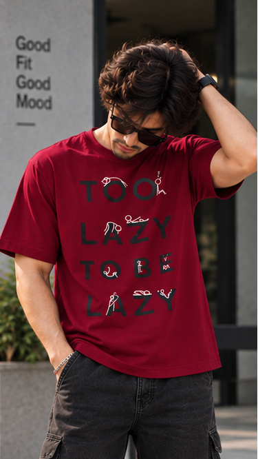 Lazy maroon oversized t-shirt
