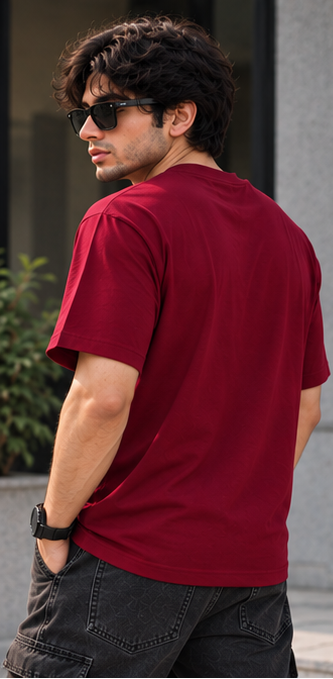 Lazy maroon oversized t-shirt