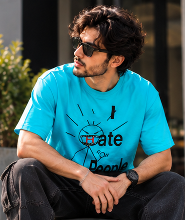 Cerulean blue oversized t-shirt