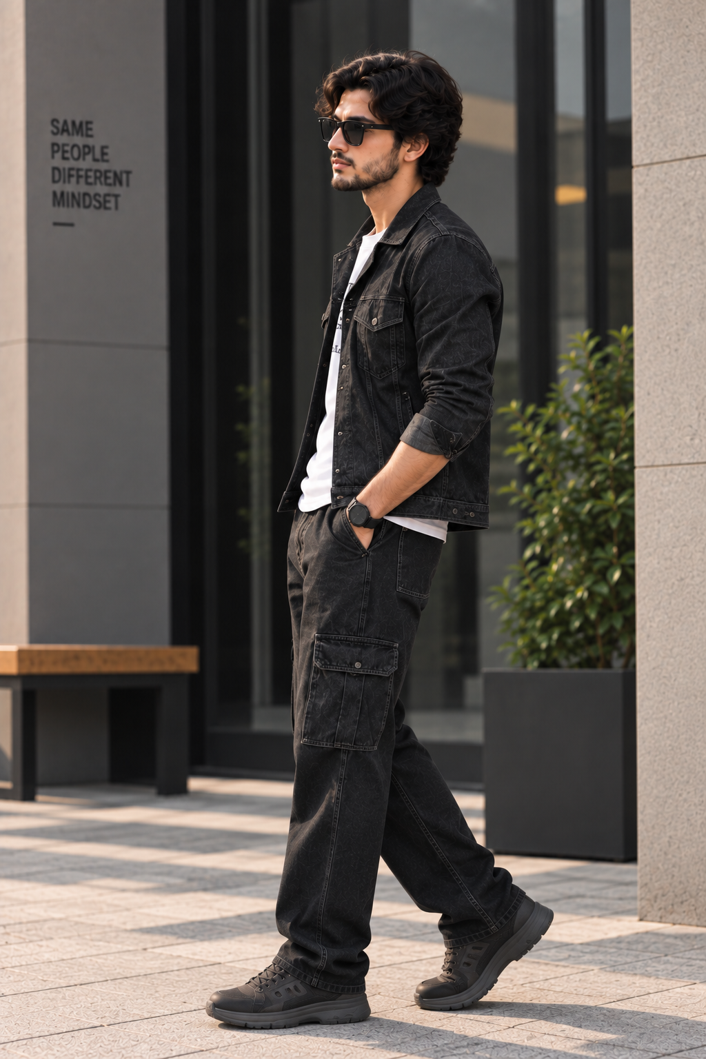 BLACK DENIM JACKET MEN