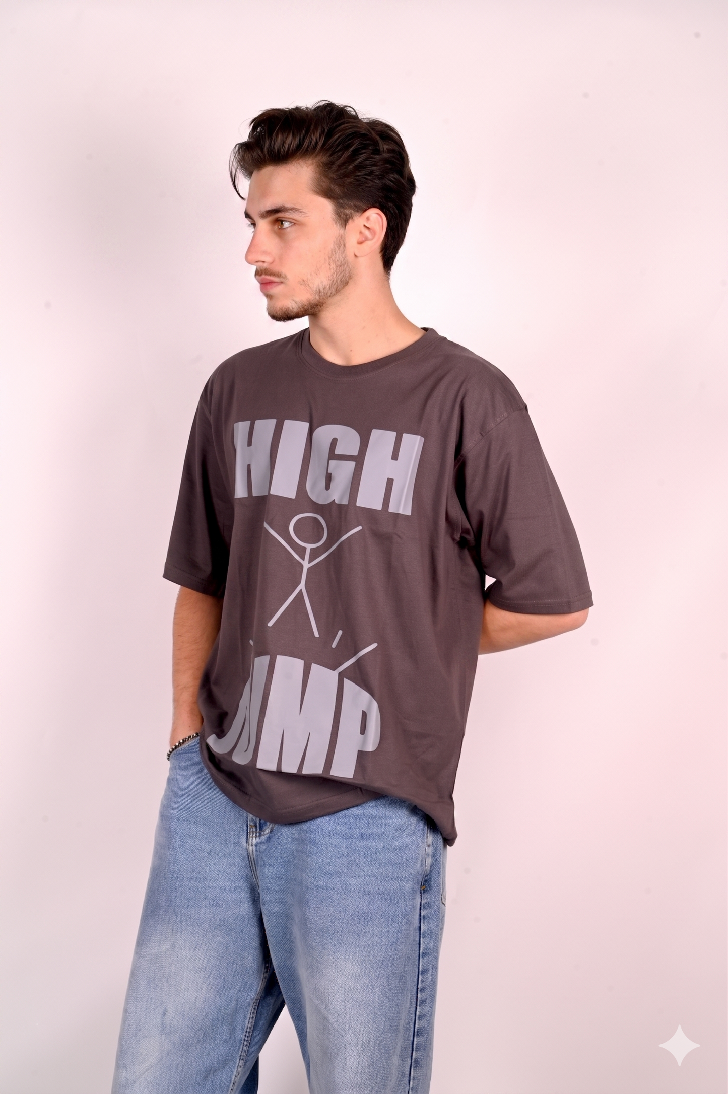 High jump grey blue oversized t-shirt