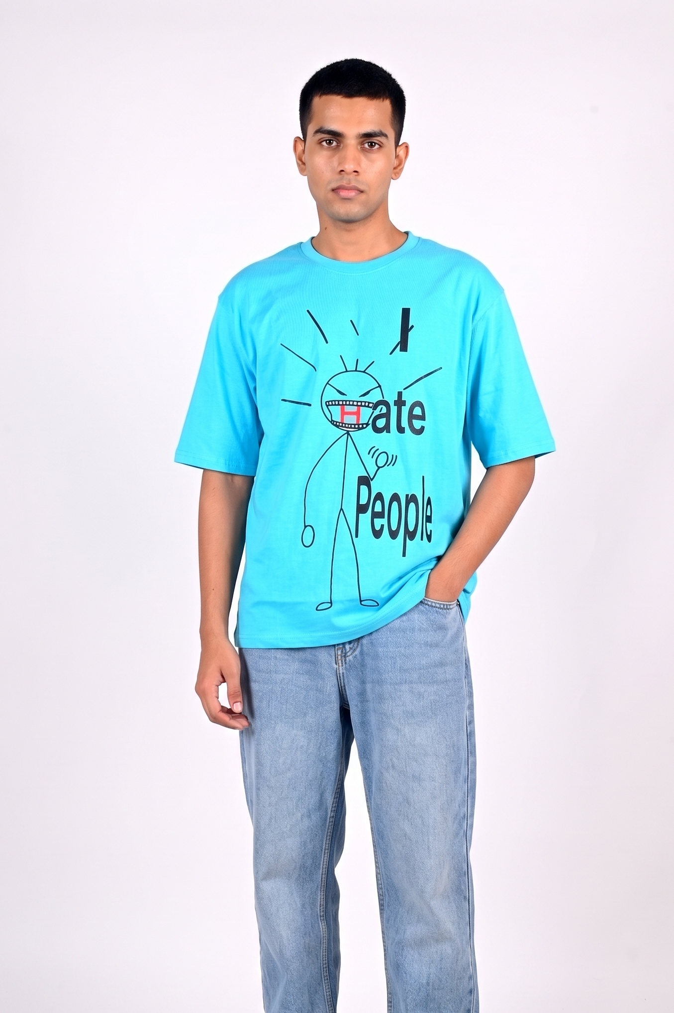Cerulean blue oversized t-shirt