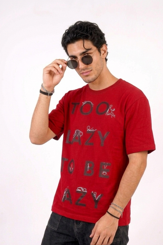 Lazy maroon oversized t-shirt