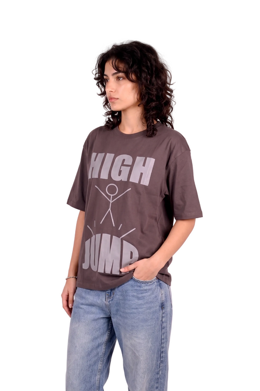High jump grey blue oversized t-shirt WOMEN