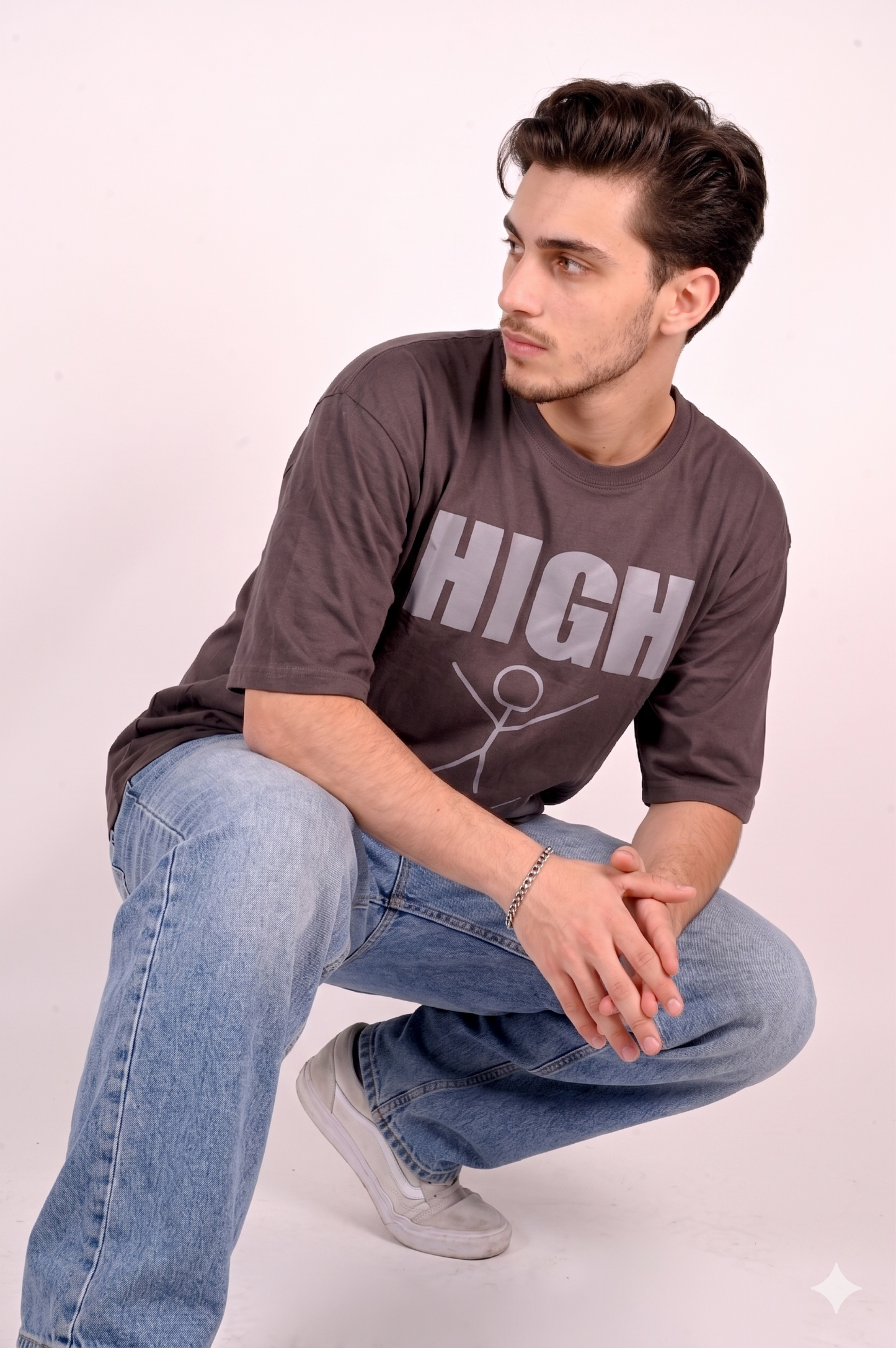 High jump grey blue oversized t-shirt