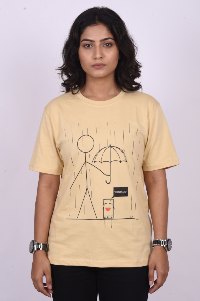 Beige  humans oversized t-shirt