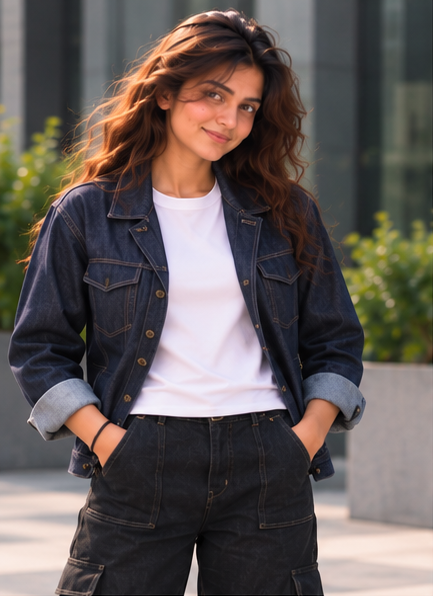 DENIM JACKET BLUE WOMEN