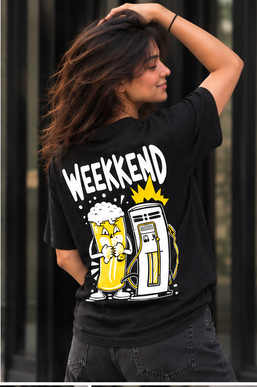 Weekend black oversized t-shirt WOMEN